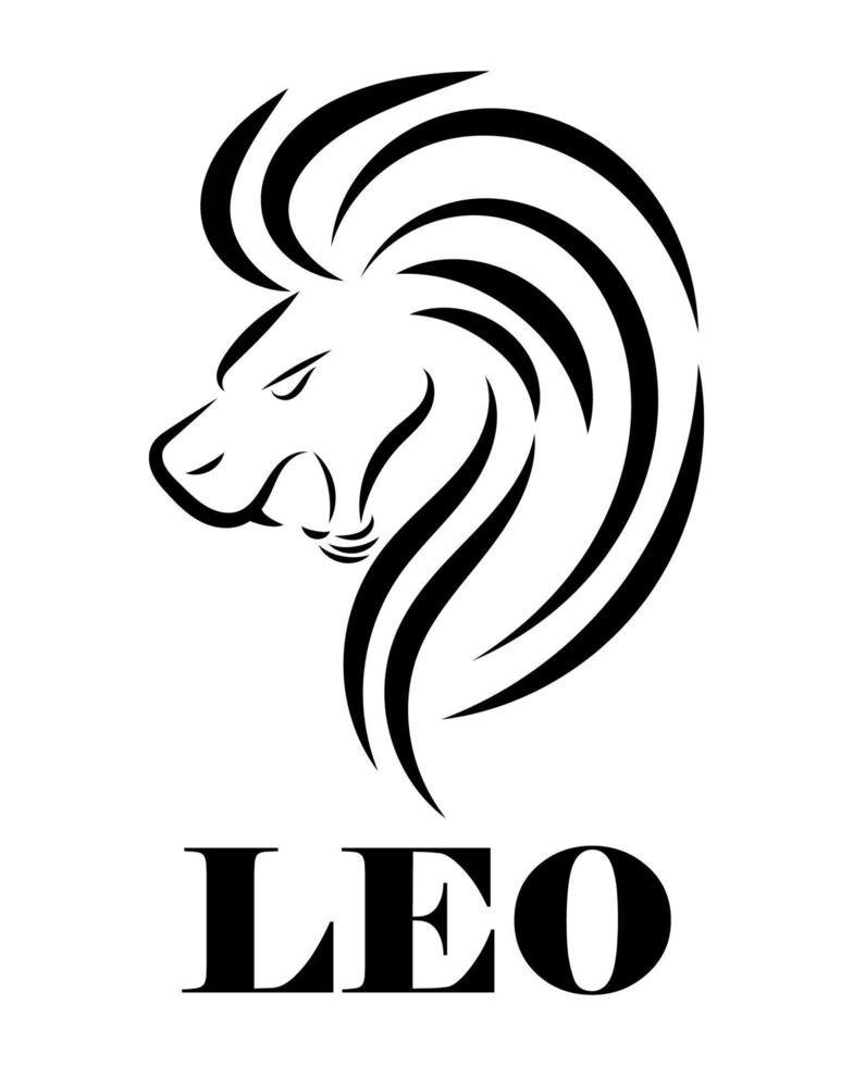 leo, zodíaco, arte lineal, vector, eps, 10 vector