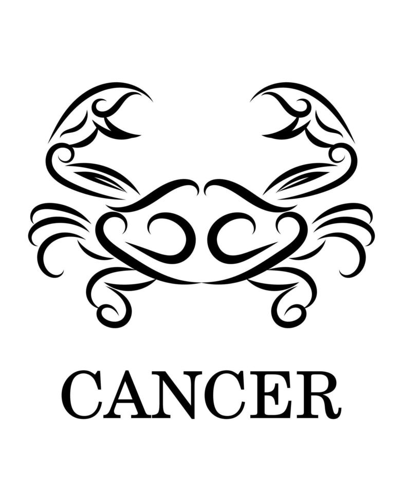 Cancer zodiac line art vector eps 10