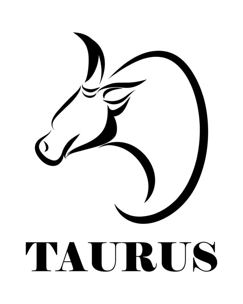 Taurus zodiac line art vector eps 10