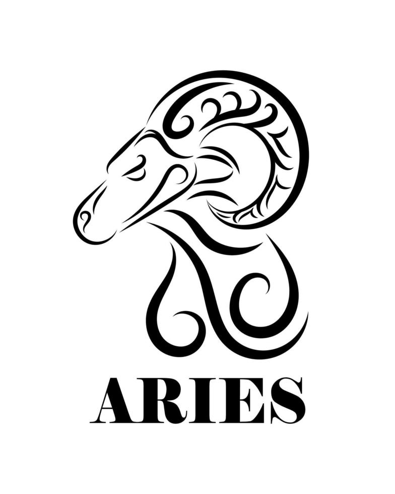Aries zodiac line art vector eps 10