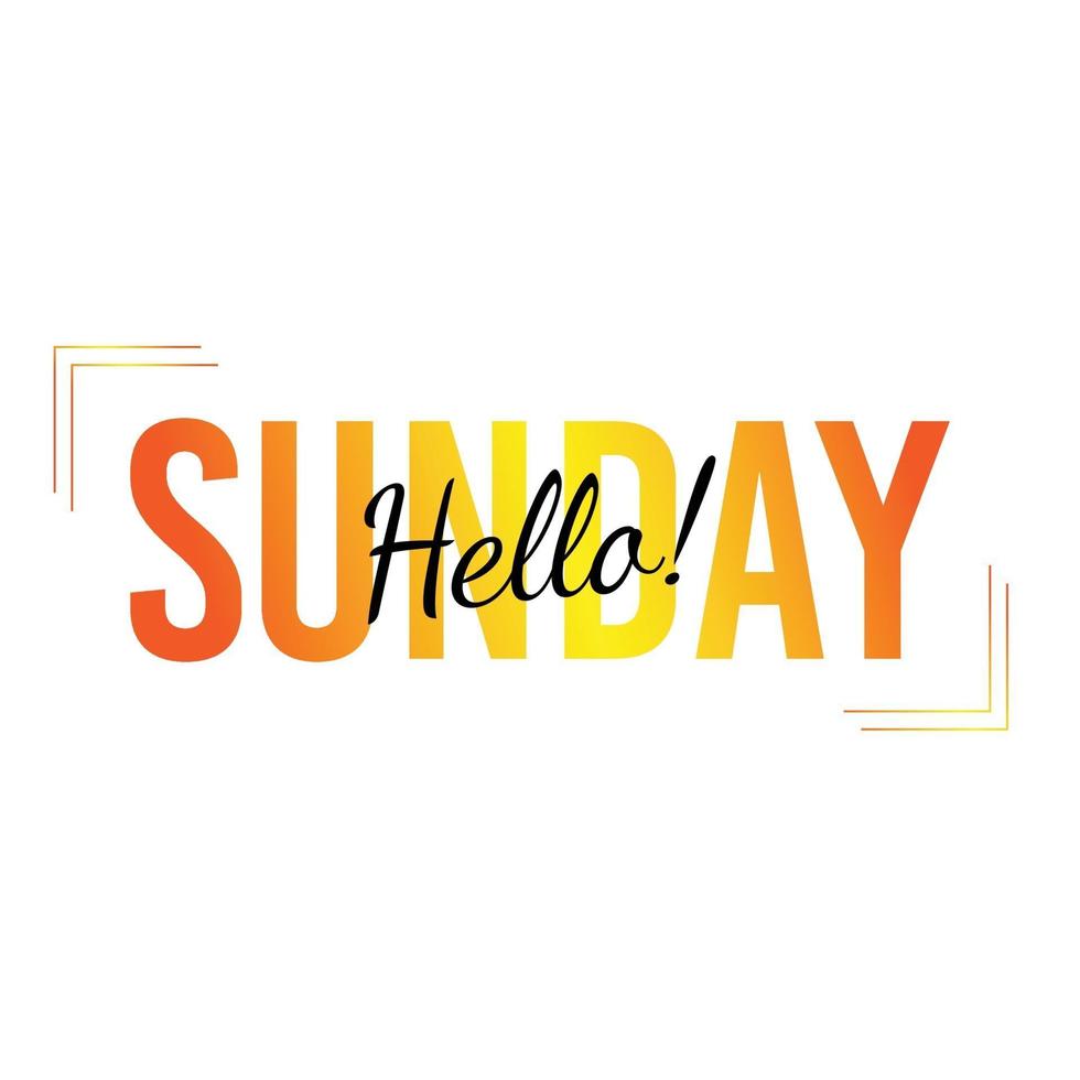 hello Sunday lettering vector