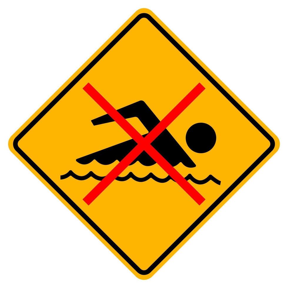 Sign forbidden to swim on white background vector