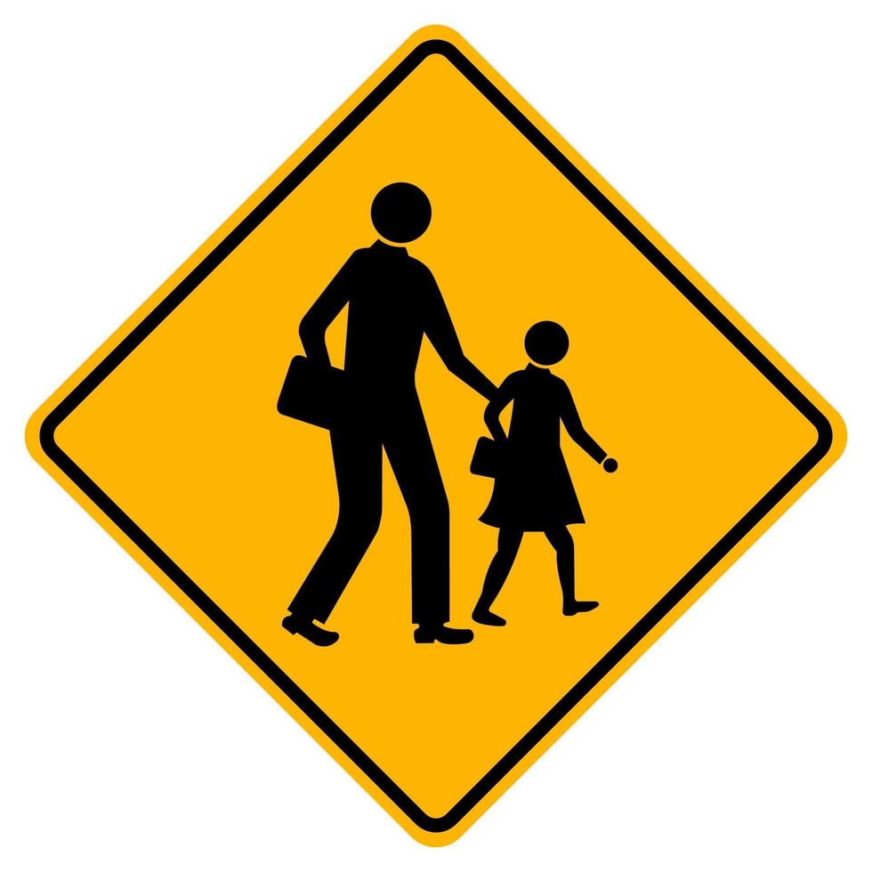 Warning School Traffic Road Sign vector