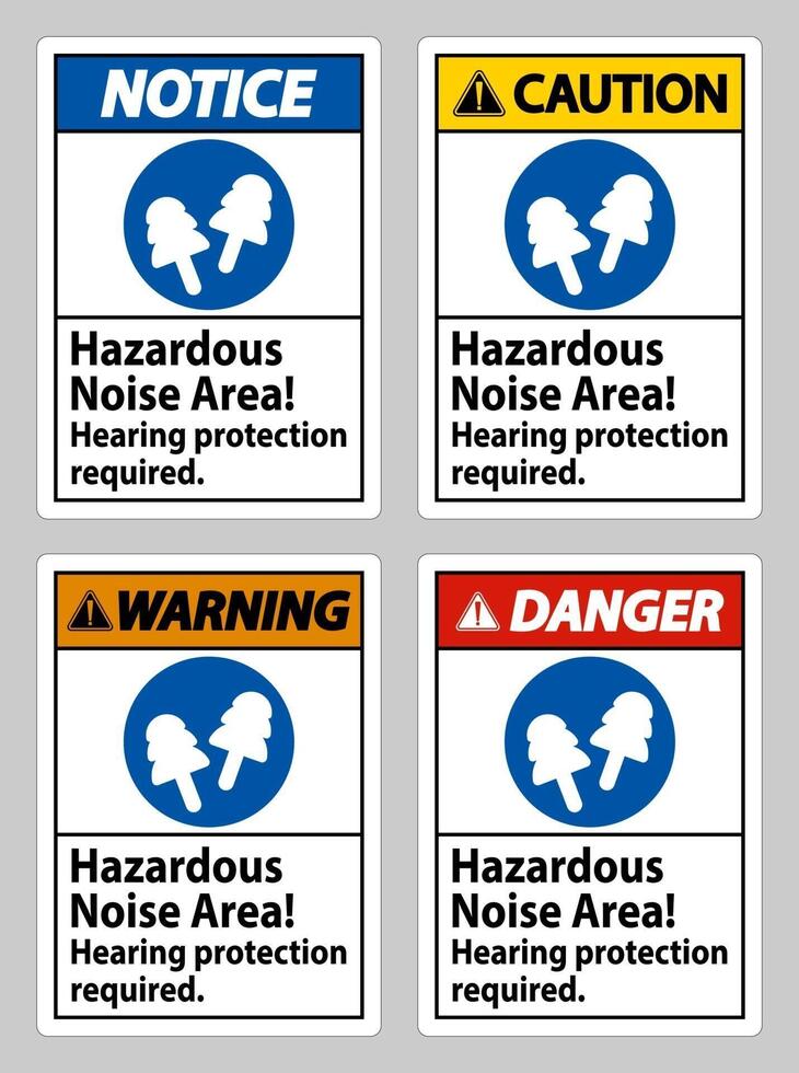 Hazardous Noise Area, Hearing Protection Required vector