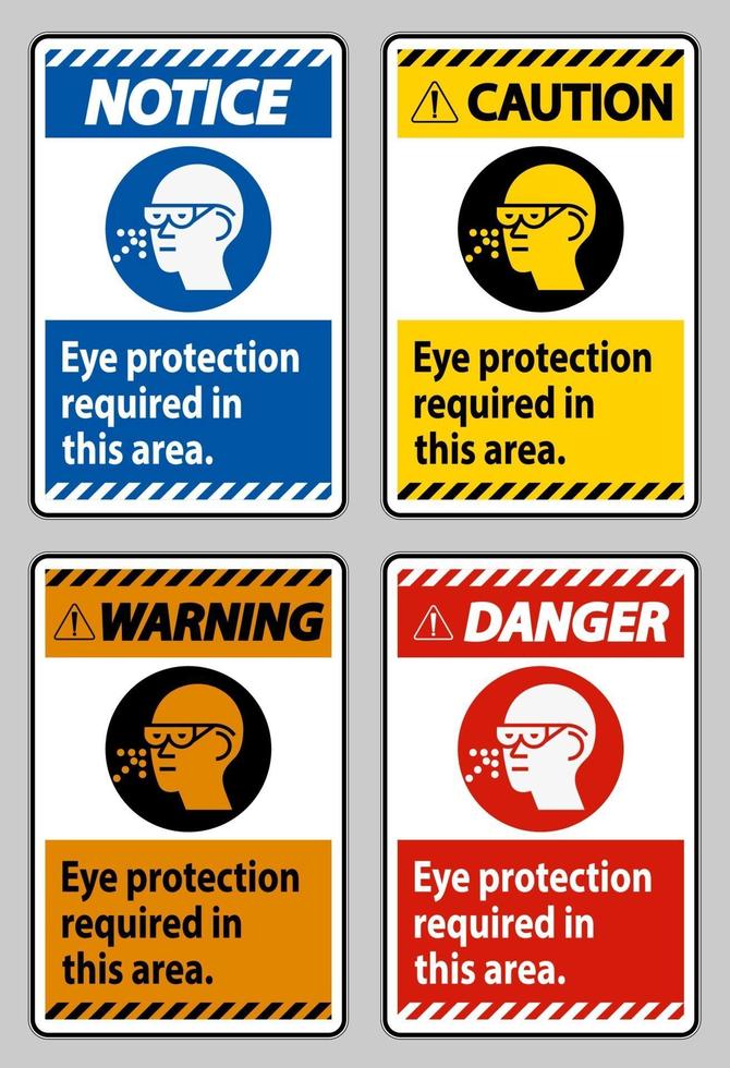 Eye Protection Required In This Area on white background vector