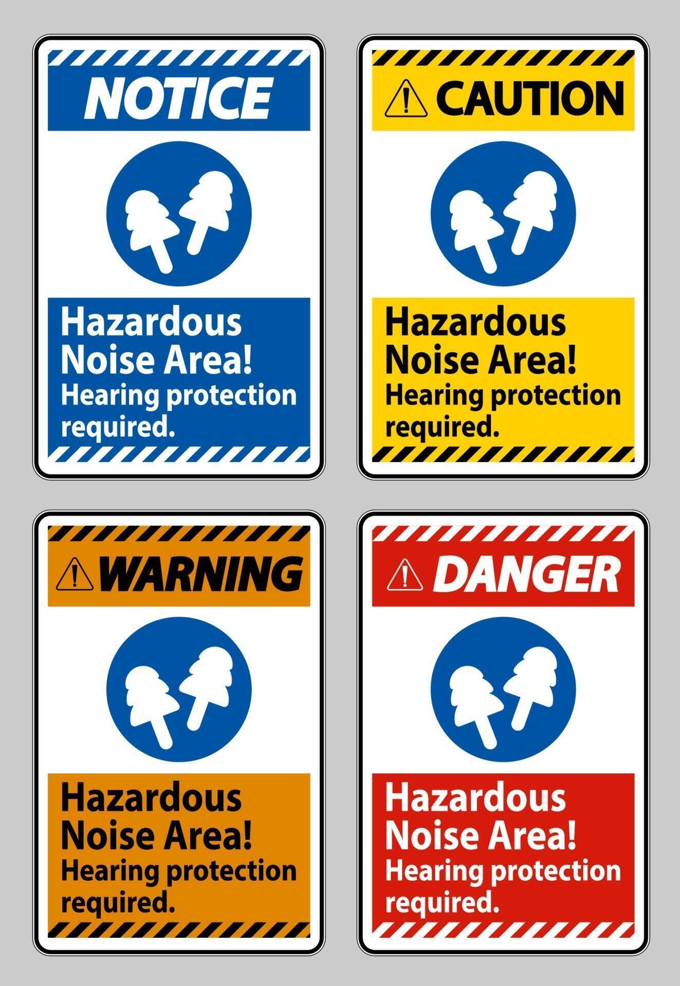 Hazardous Noise Area, Hearing Protection Required 2174426 Vector Art at
