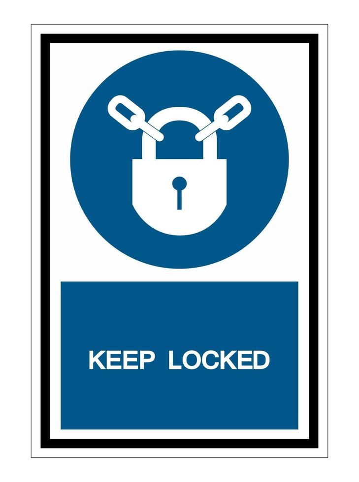 Keep Locked Symbol Sign Isolate On White Background vector