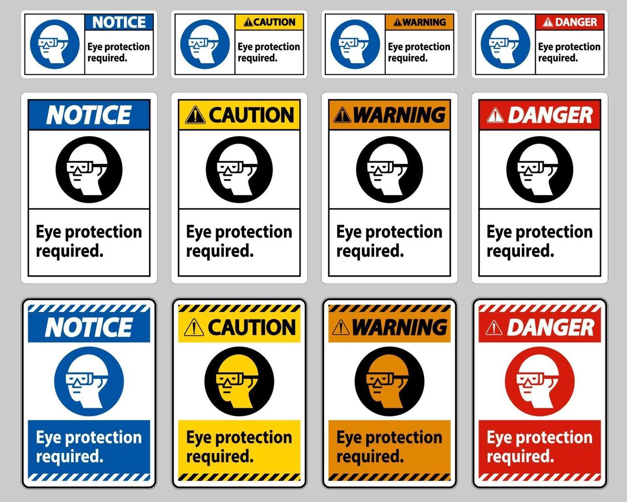 Sign Eye Protection Required on white background vector