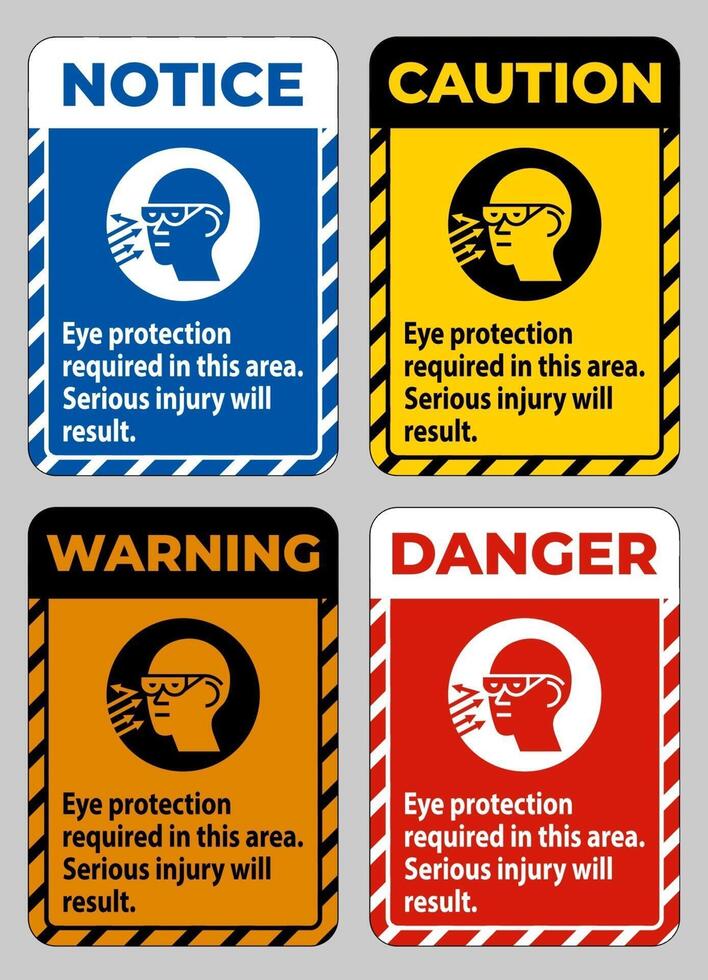 Eye Protection Required In This Area, Serious Injury Will Result vector