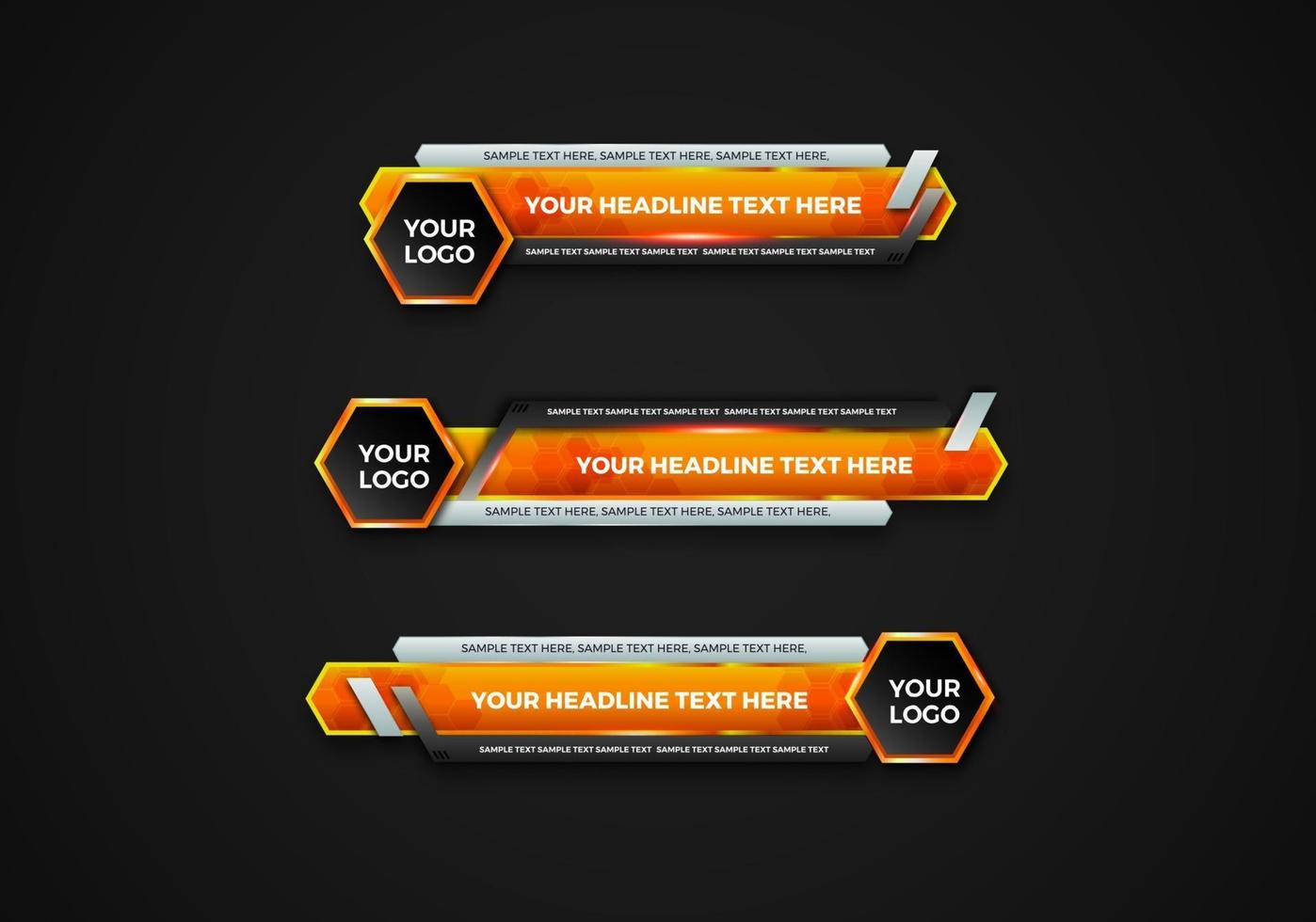 modern geometric lower third banner template design for broadcasting, live, streaming, video template. Vector Illustration