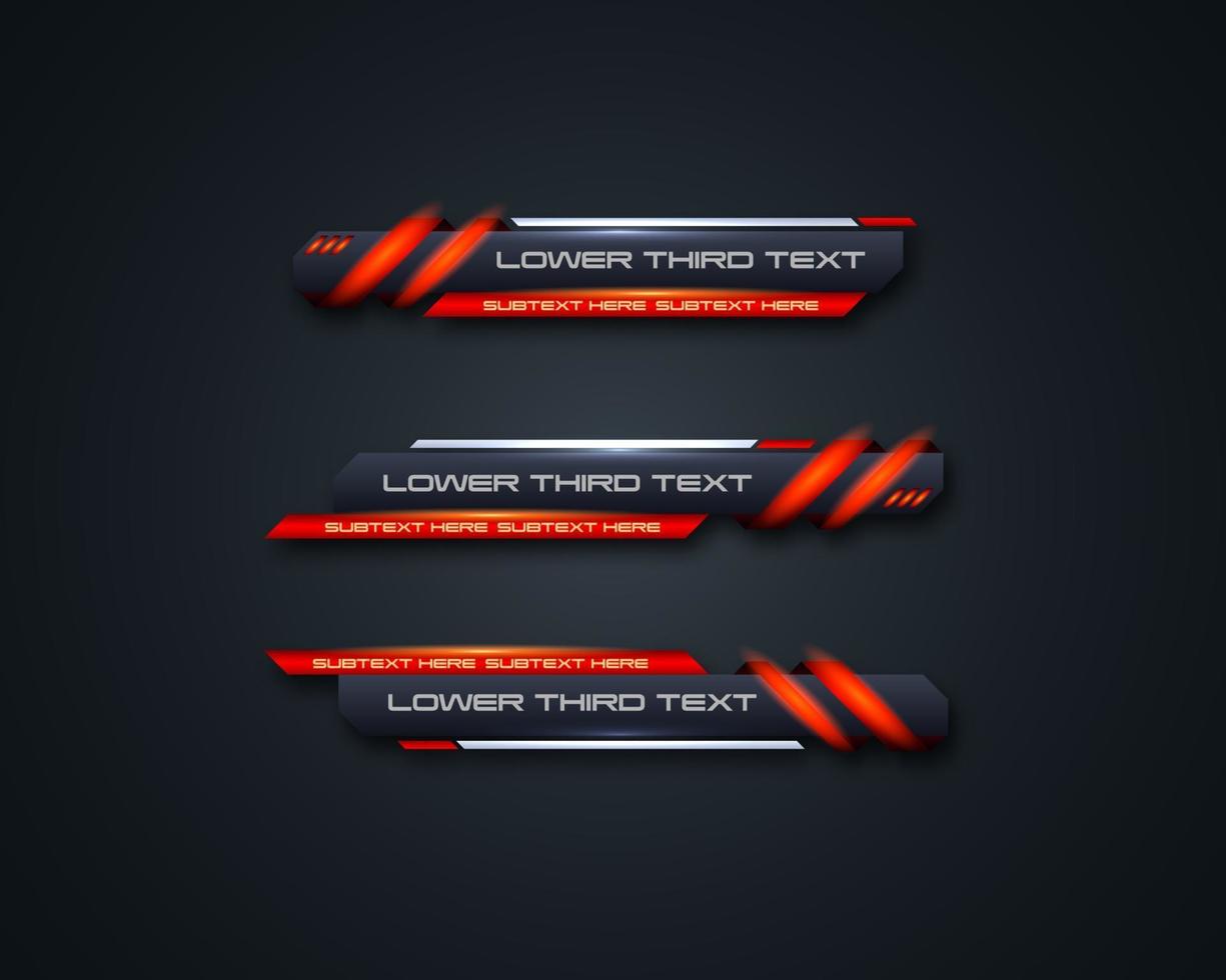 modern geometric lower third banner template design for broadcasting, live, streaming, video template. Vector Illustration
