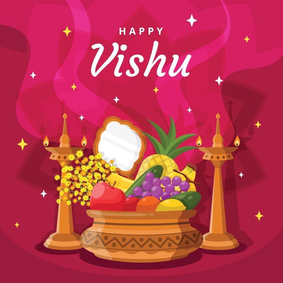 Happy Vishu Element and Equipment vector