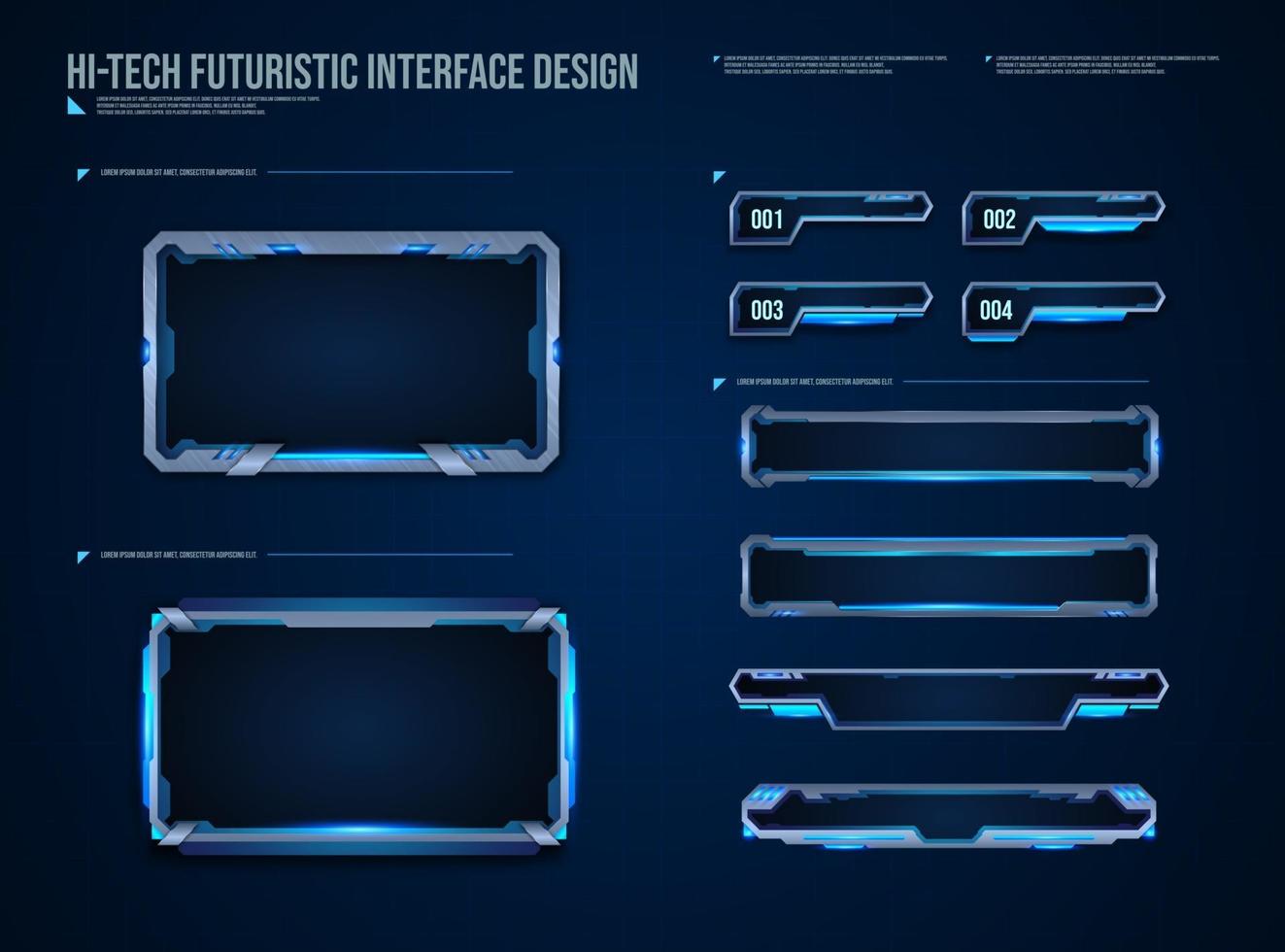 futuristic technology frames interface hud element design for ui games. web and app. Futuristic user interface. Vector design template