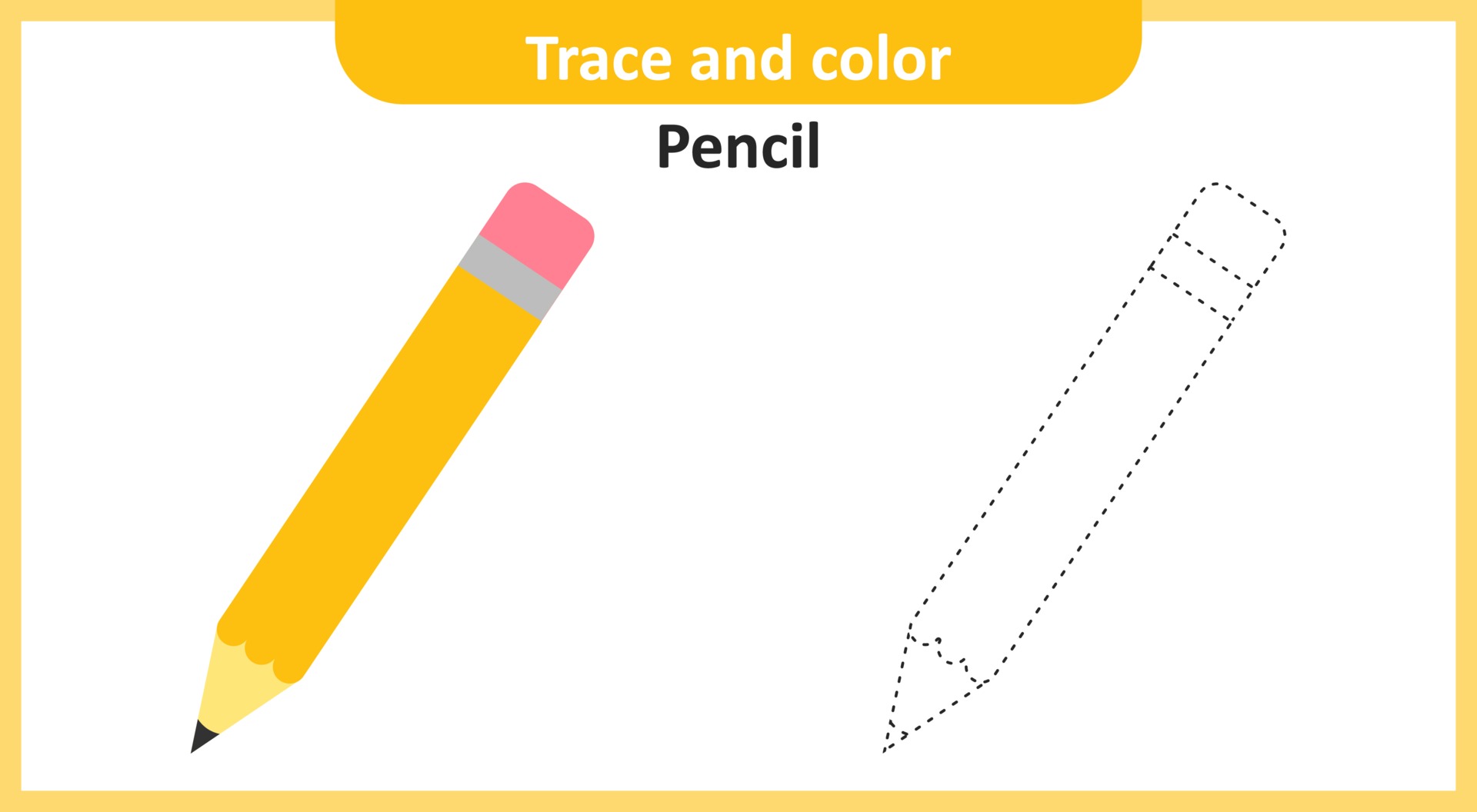 Trace and color pencil 2174615 vector art at vecteezy