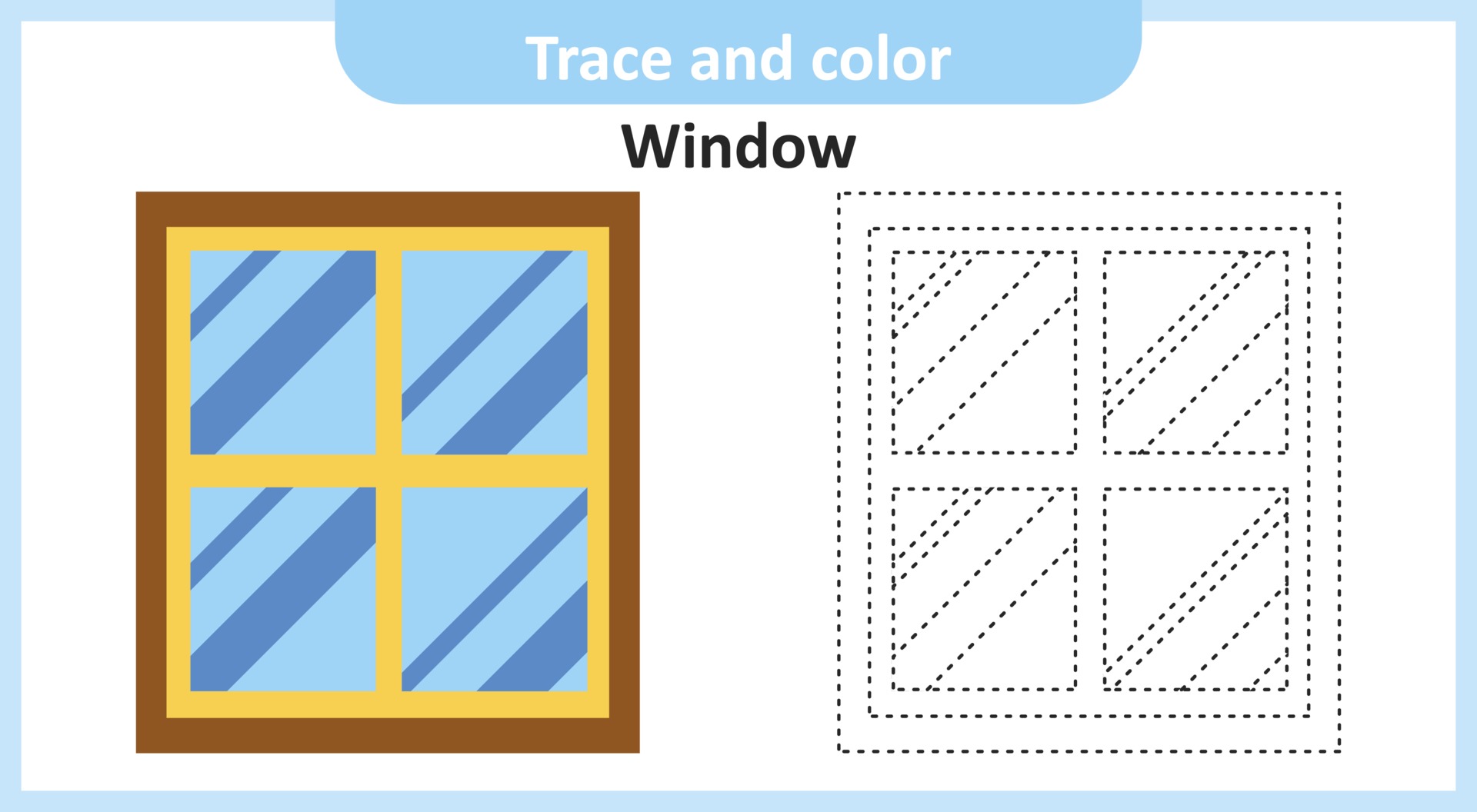 Trace and Color Window 2174651 Vector Art at Vecteezy