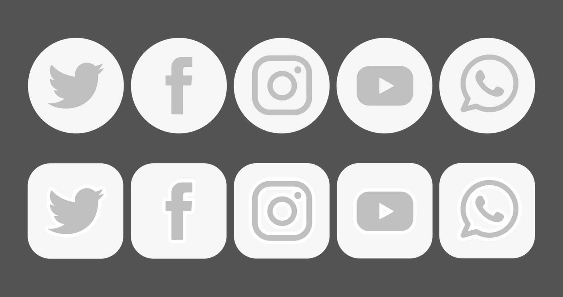 diseño vectorial logo conjunto de iconos de redes sociales vector