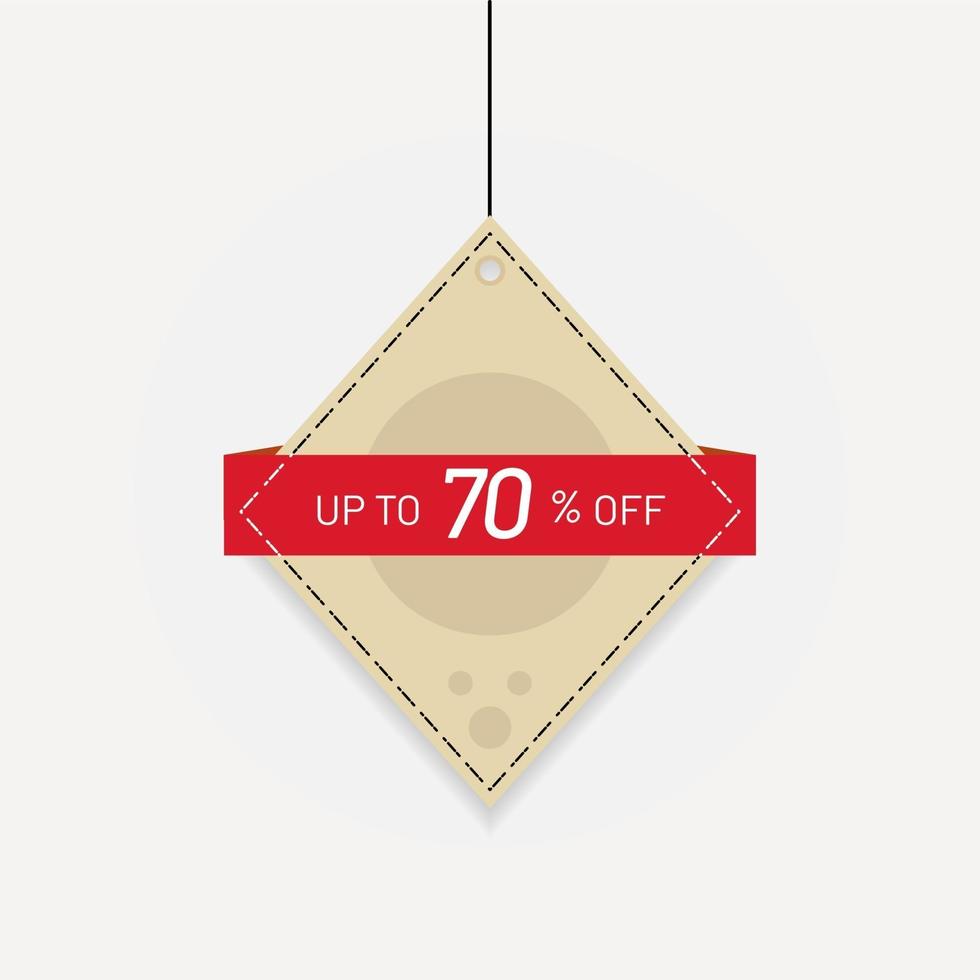 Sale discount label up to 70 off Vector