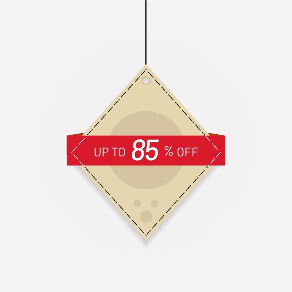 Sale discount label up to 85 off Vector