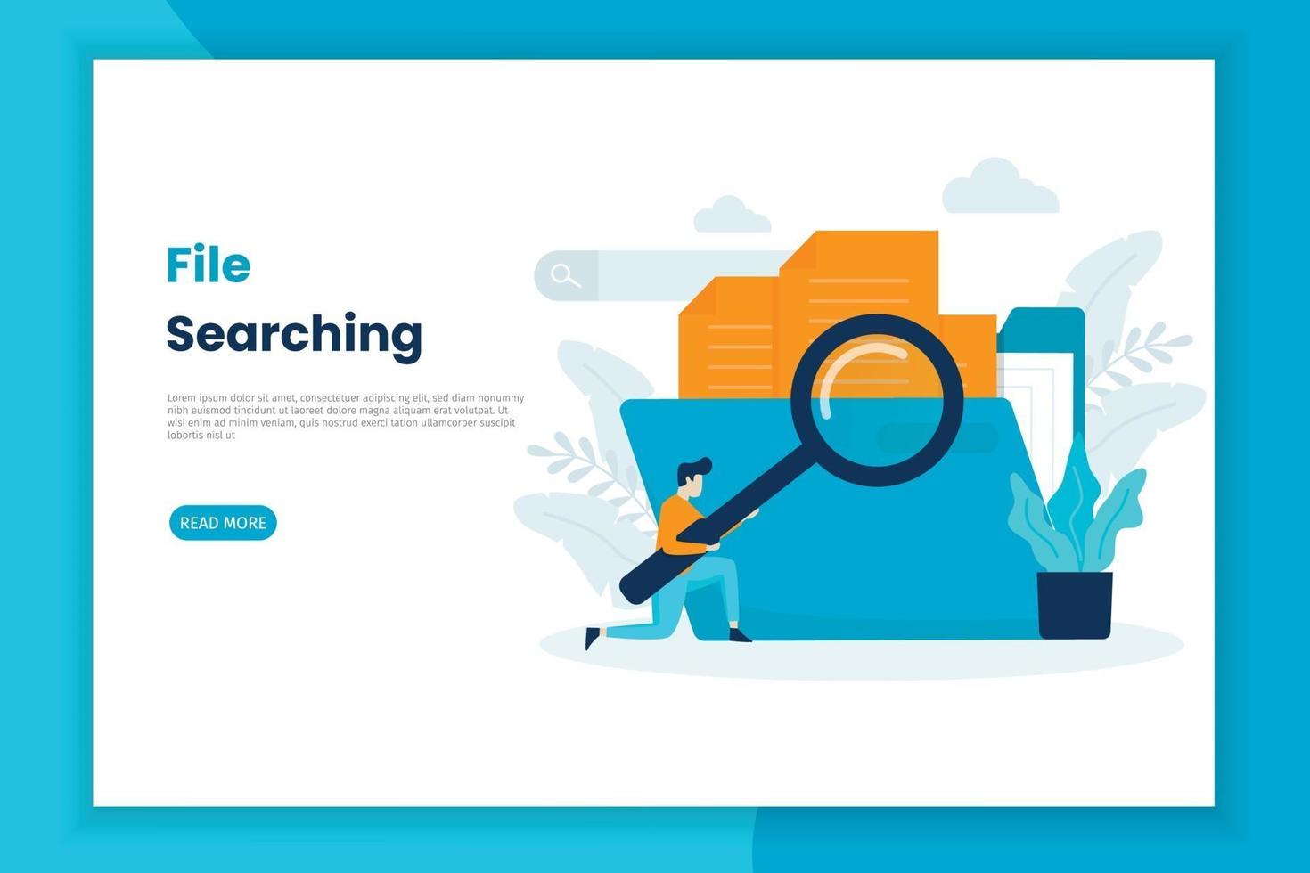 Modern illustration concept file searching landing page vector