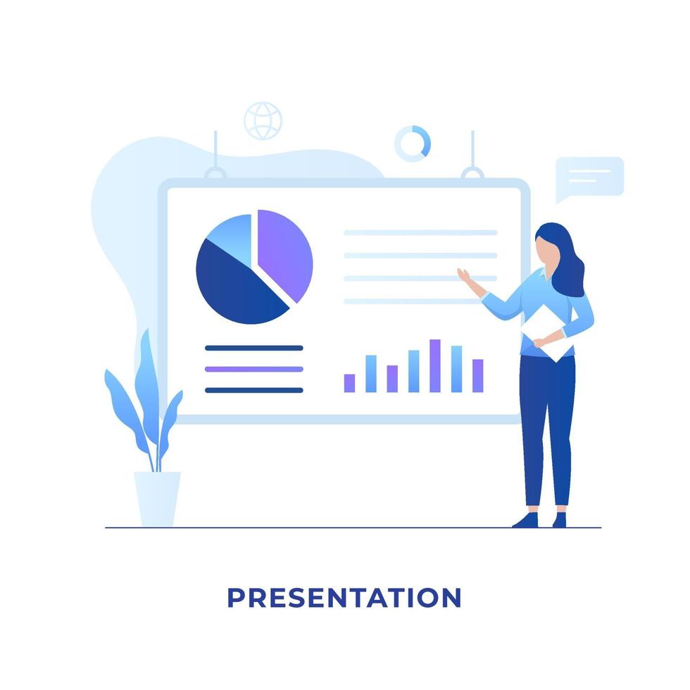 Business women presentation illustration concept vector