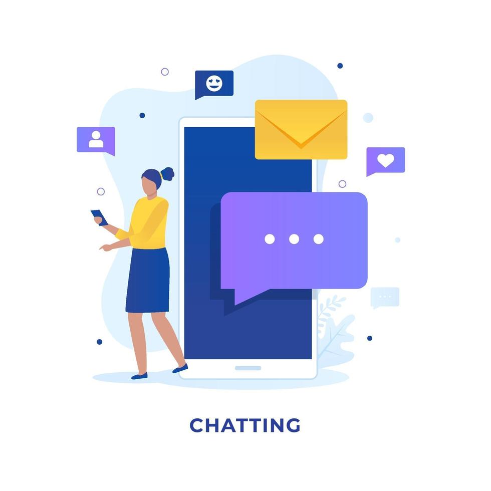 Flat design of people chatting concept vector