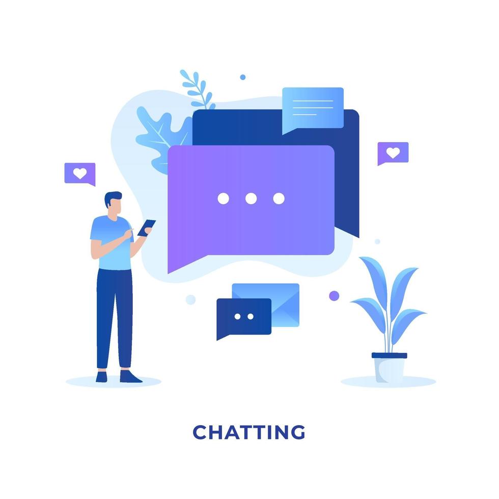 People sending message illustration design concept vector