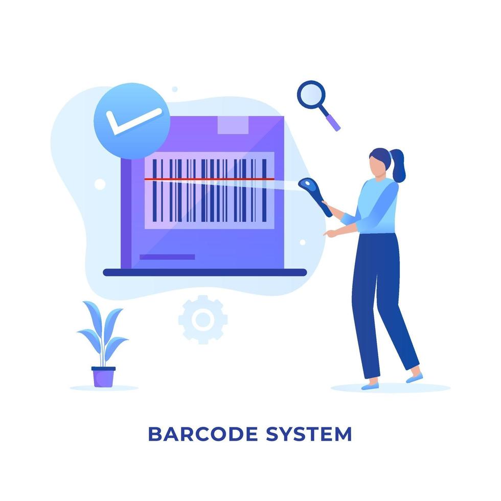 Barcode scanning product illustration concept vector