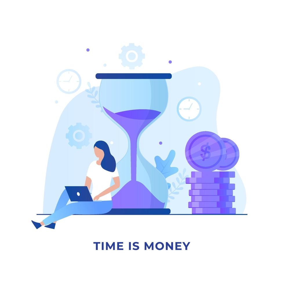 el tiempo es dinero concepto de ilustración vector