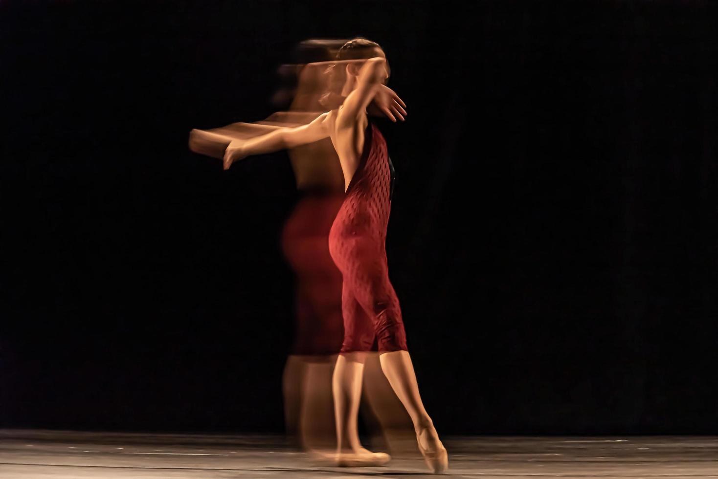 The abstract movement of the dance photo