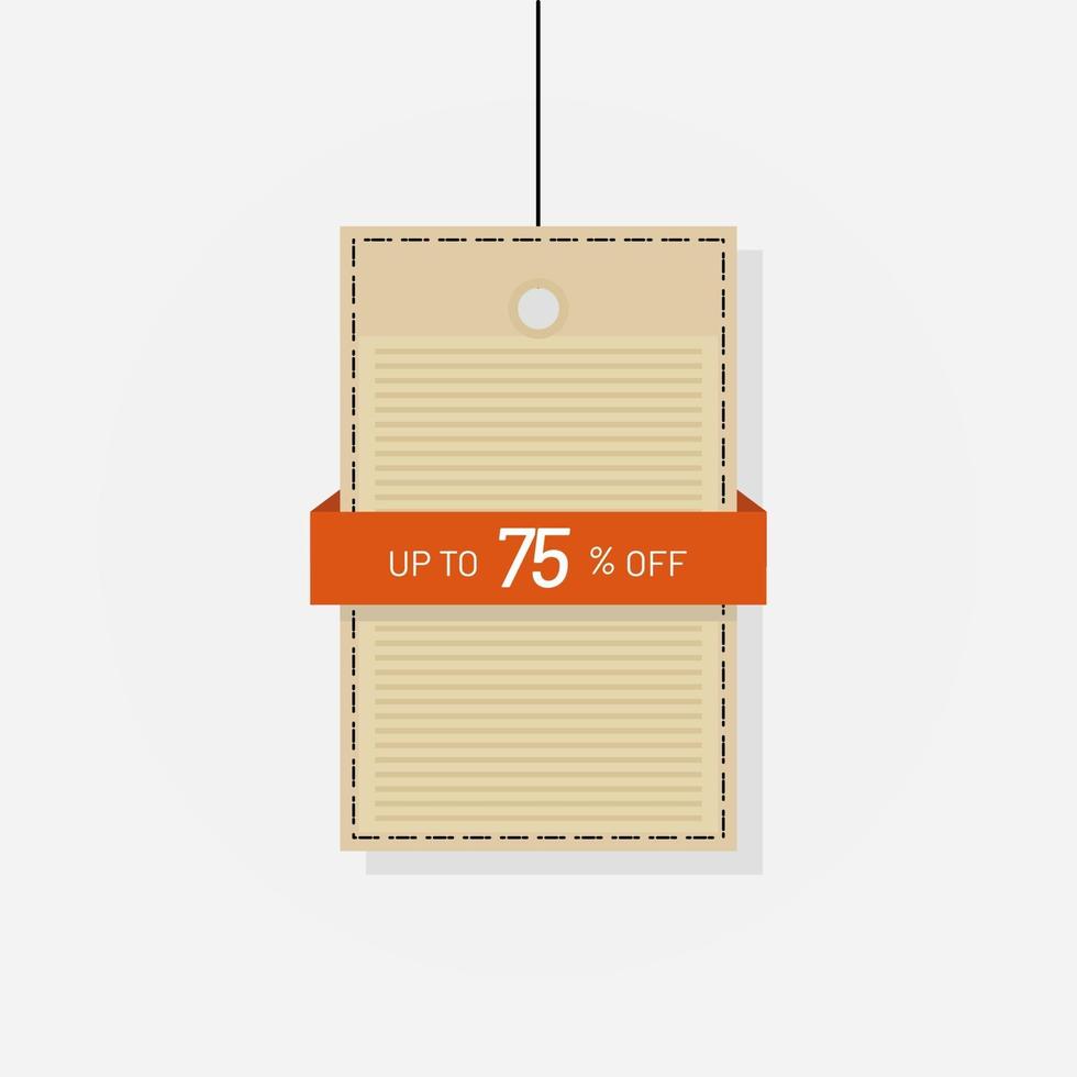 Discount tag sale label 75 off vector