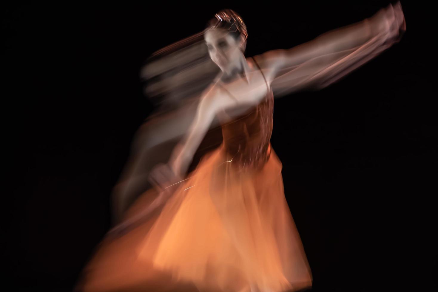 The abstract movement of the dance photo