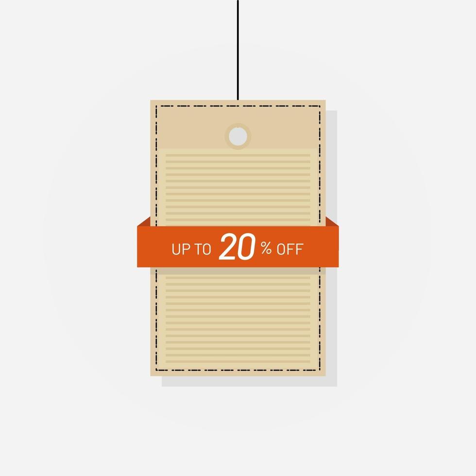 Discount tag sale label 20 off vector