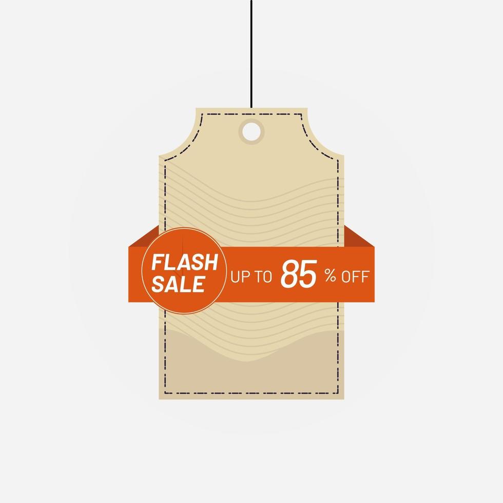 Price tag label flash sale discount 85 off Vector