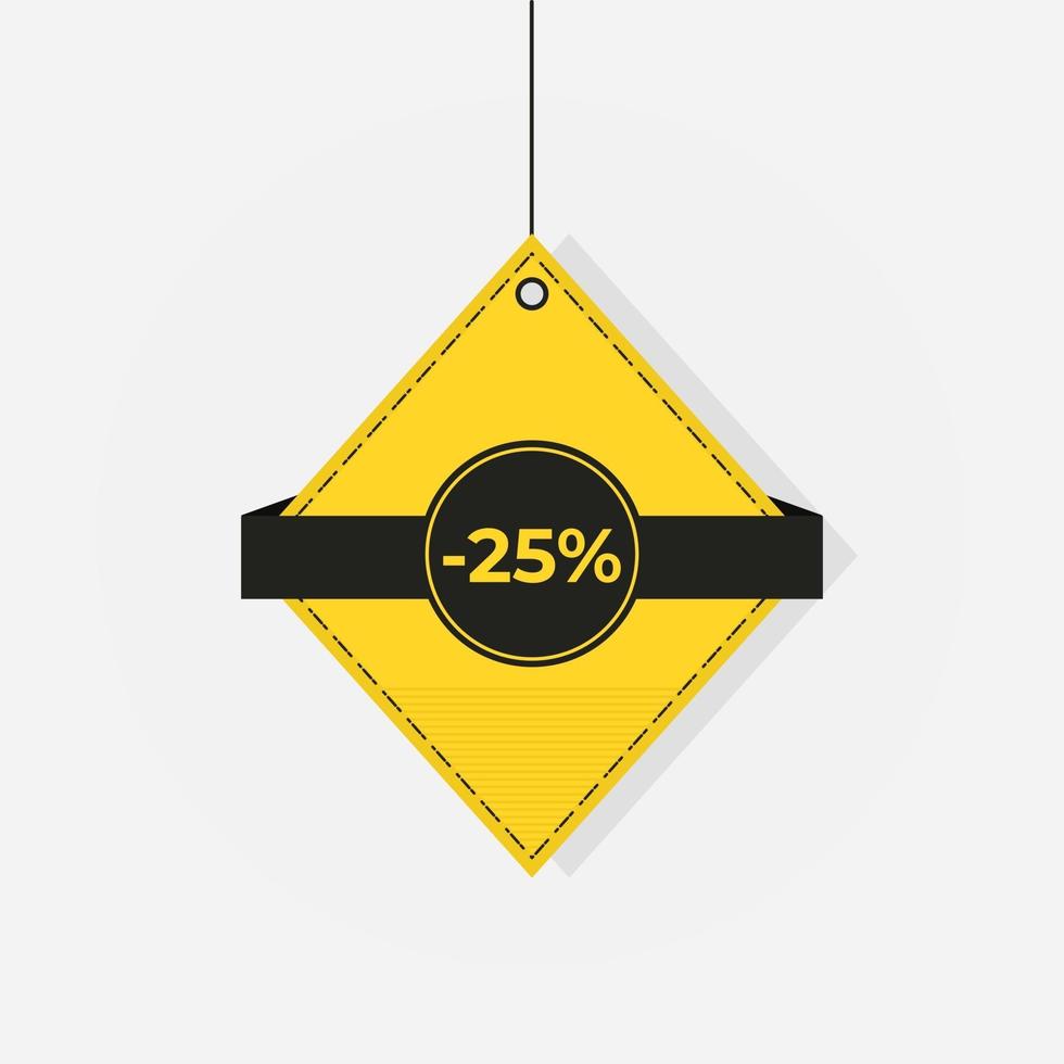 Discount sale tag 25 off label vector