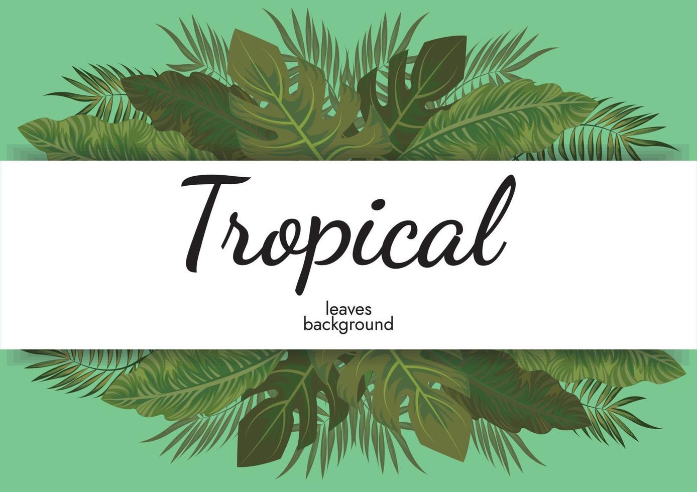 tropical leafs background green illustration vector design