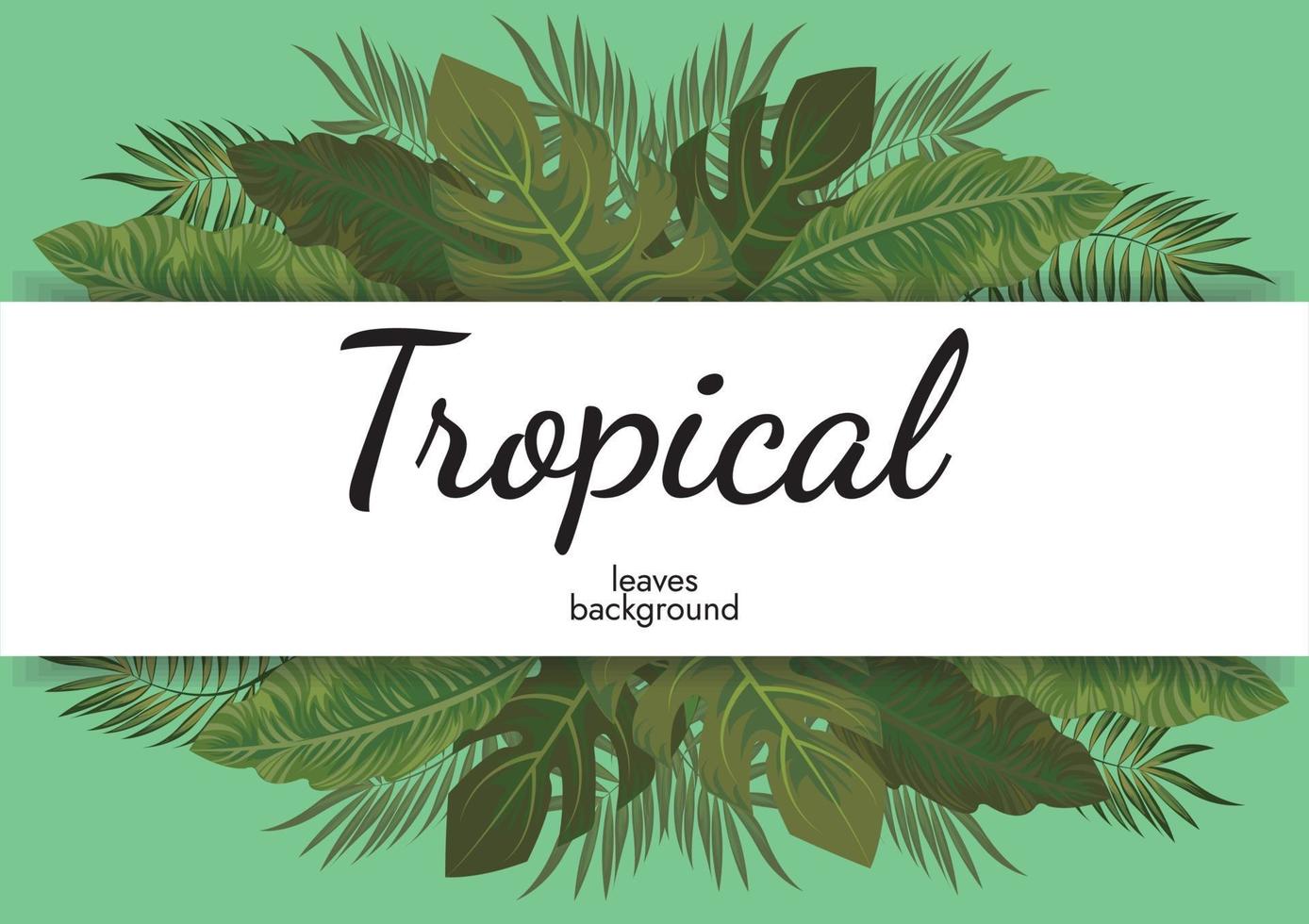 Diseño de vector de ilustración verde de fondo de hojas tropicales