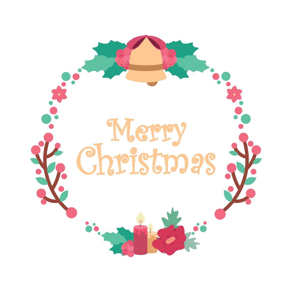 Seasons greetings with a lovely wreath and text vector
