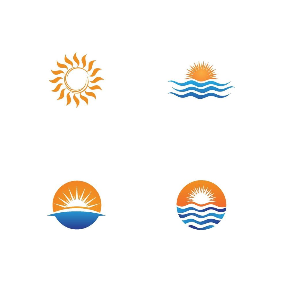 plantilla de logotipo e icono de sol vector