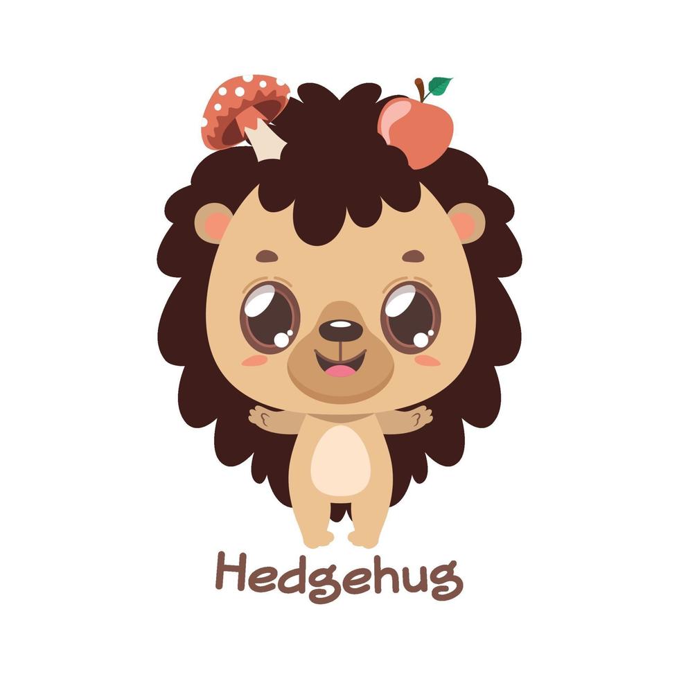 Pun with a cute hedgehog character vector