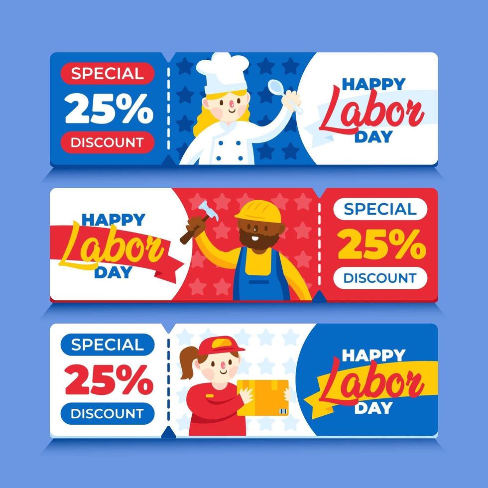 Labor Day Banner Set vector