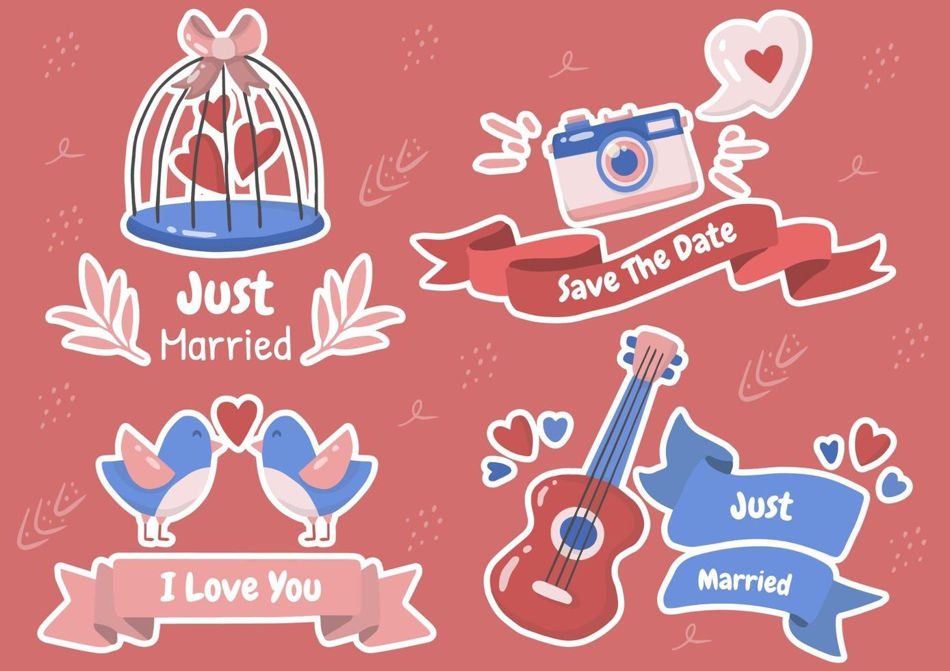 Cute Valentine's day set vector