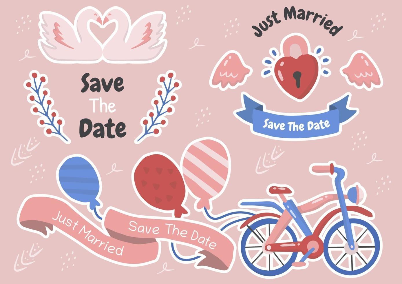 Cute Valentine's day set vector