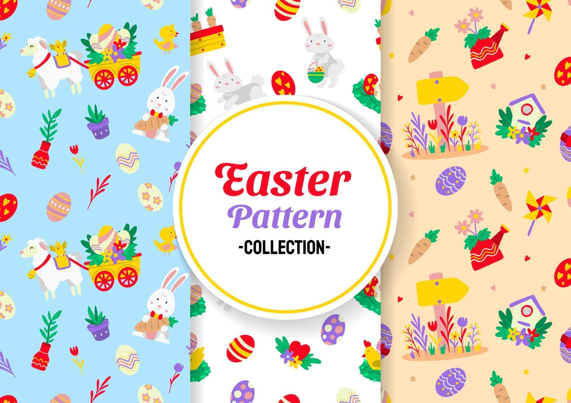Seamless Easter Pattern Vector Set 2175581 Vector Art at Vecteezy