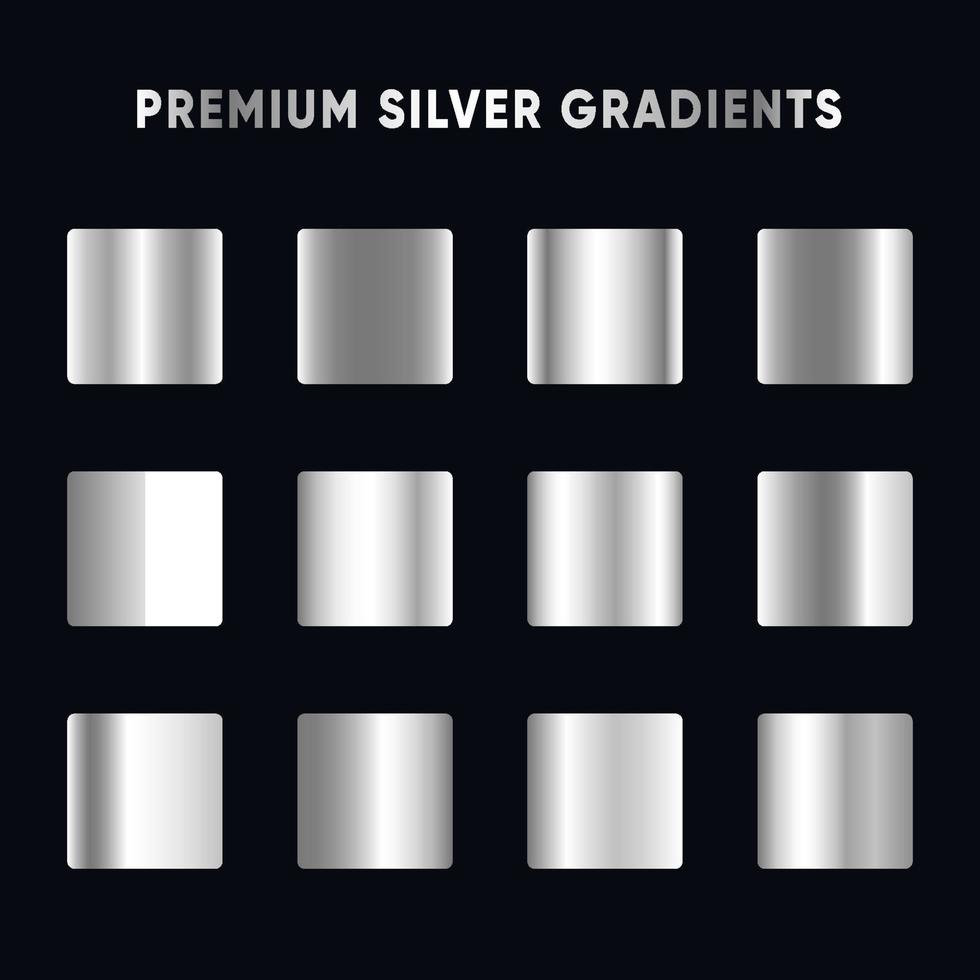 Premium Silver Gradient Set vector