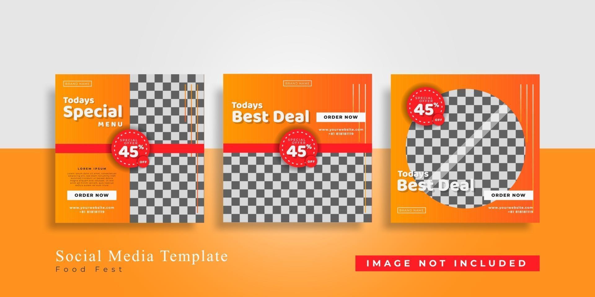 Editable Modern Template. Discount Promo Template. Social Media Post Template. Social Media Banner vector