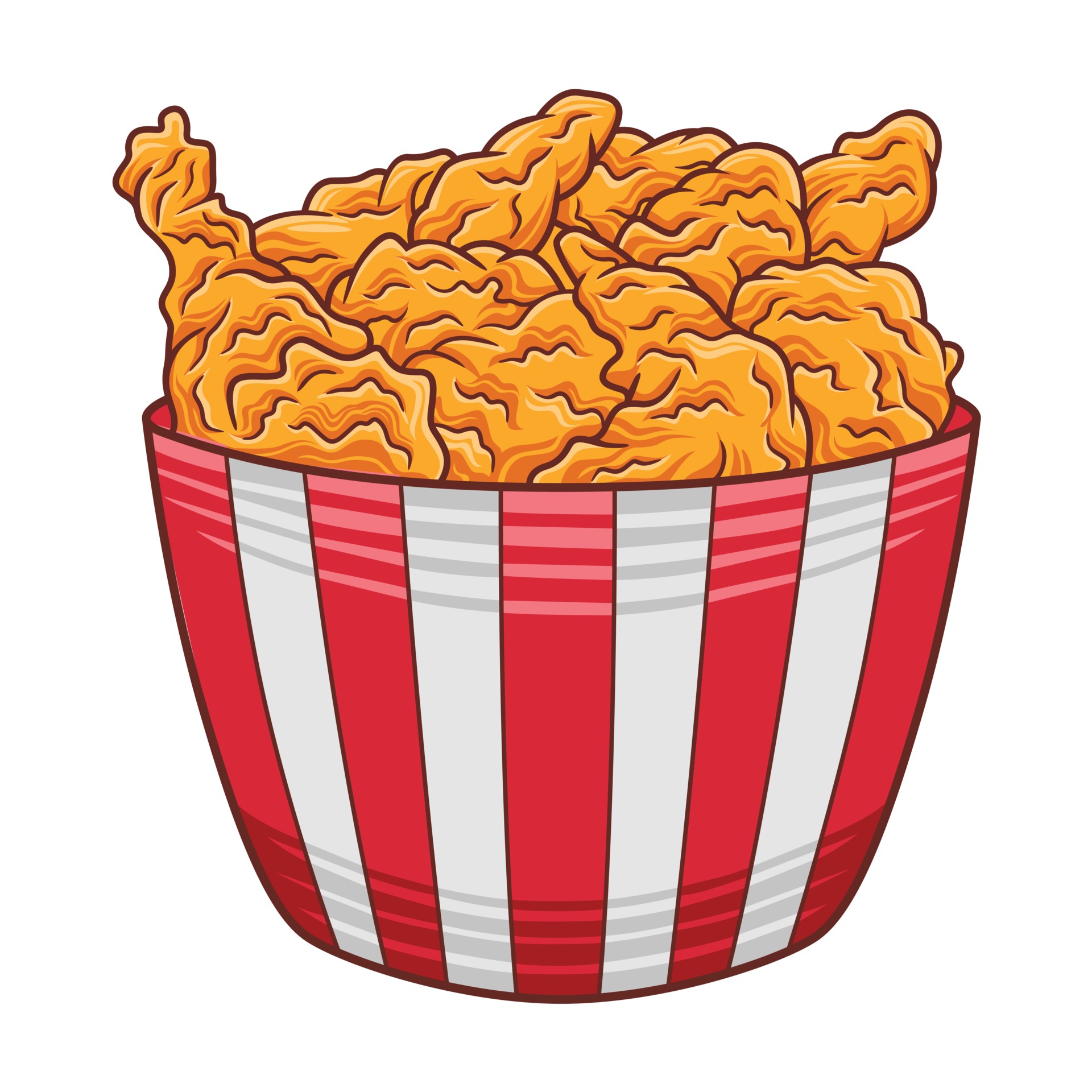 Fried Chicken illustration in modern flat design style. 2175692 Vector