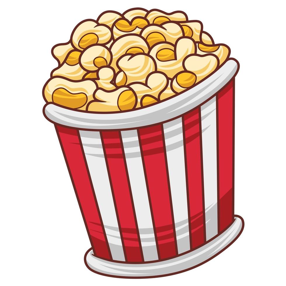 Popcorn illustration in modern flat design style. vector