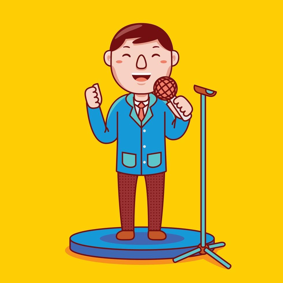 Man public speaker profession in flat design style. vector