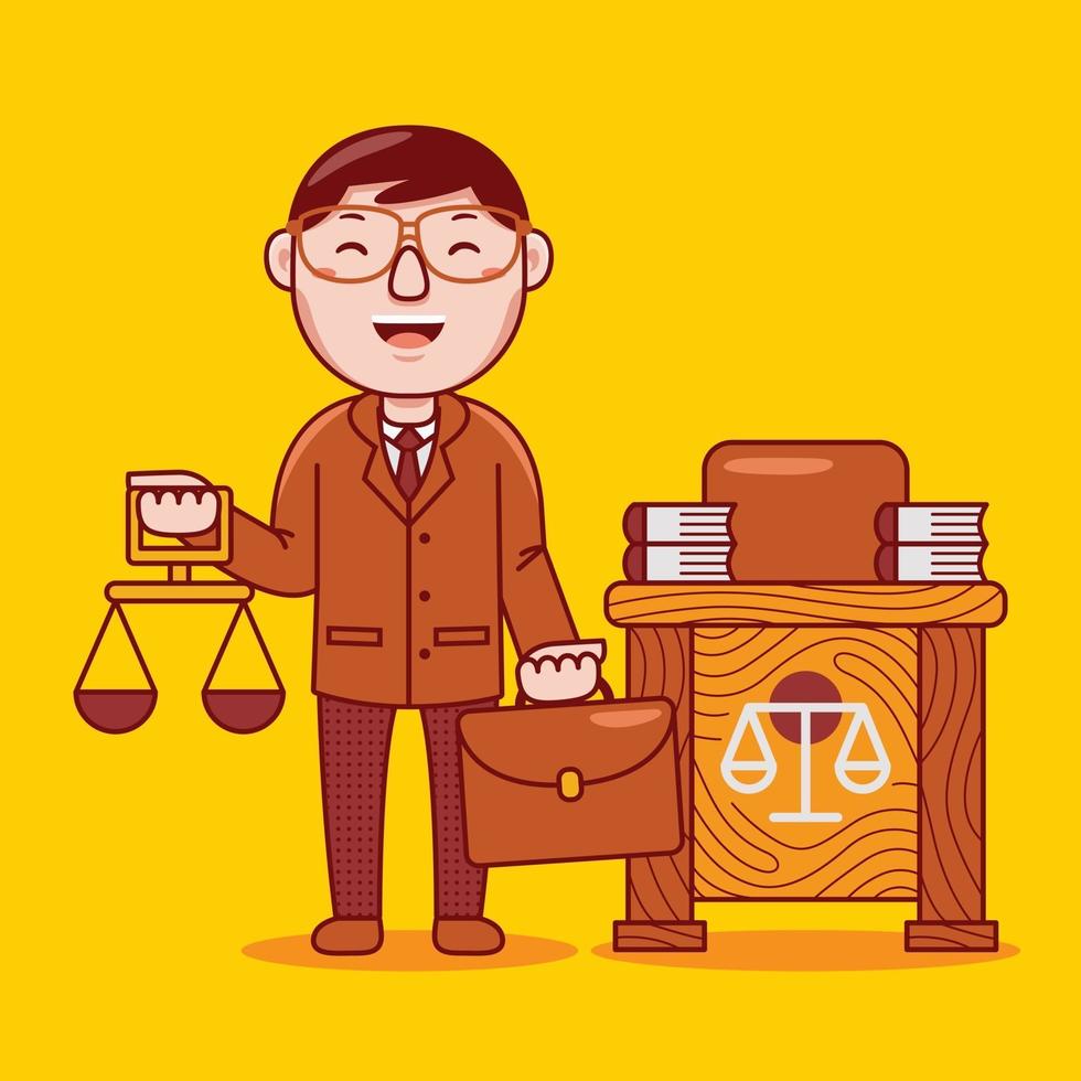 Man lawyer profession in flat design style. vector