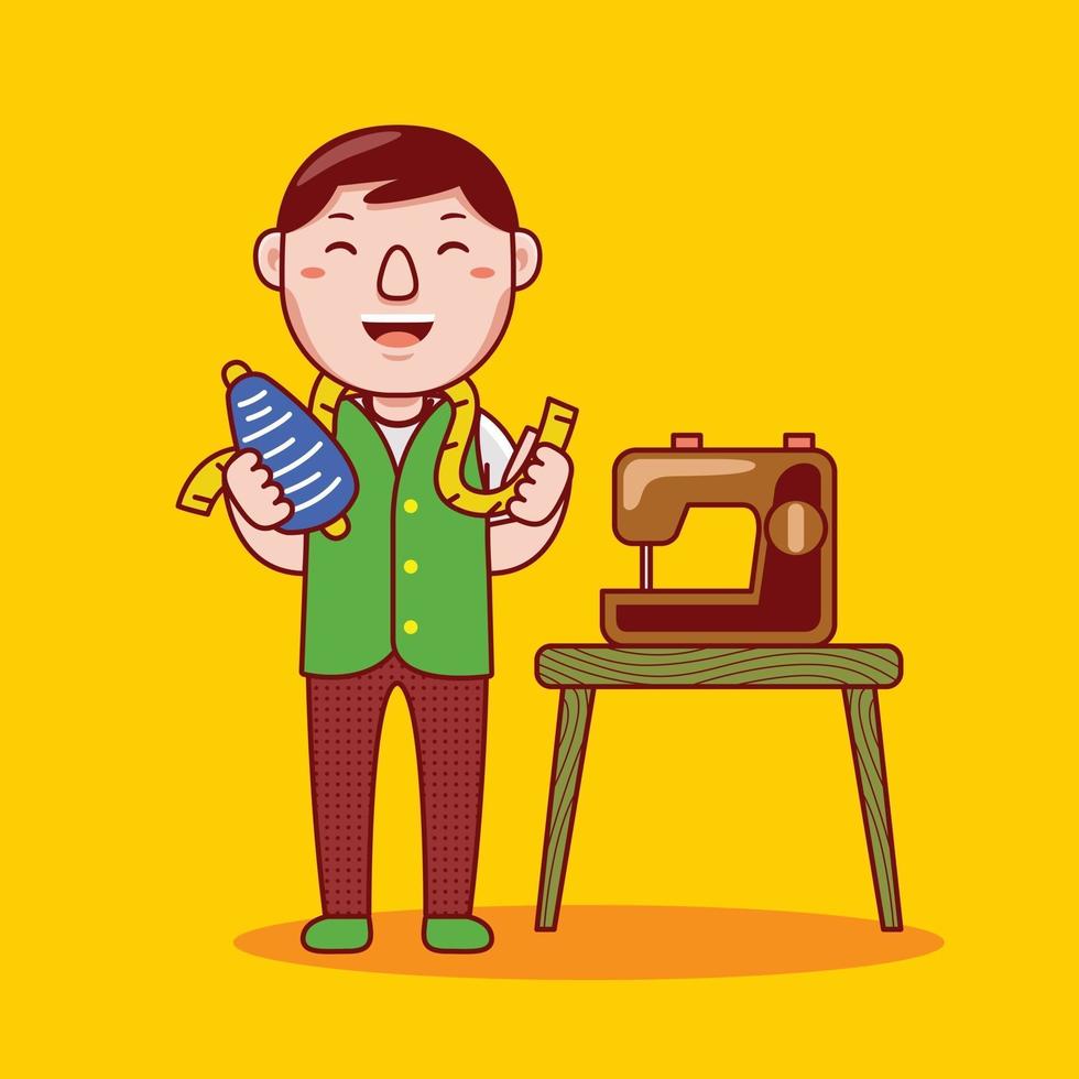 Man tailor profession in flat design style. vector